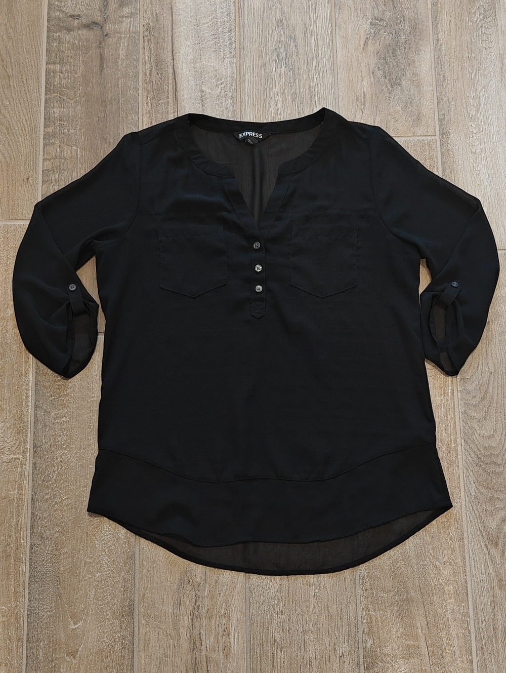 EUC Black Sheer Express Blouse